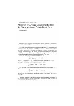 Minimum of Average Conditional Entropy for Given