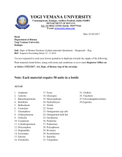 Purchase of Plant Materials- Call for Quotations