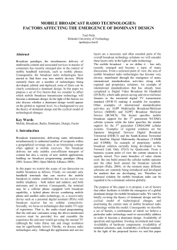 mobile broadcast radio technologies: factors affecting - TKK