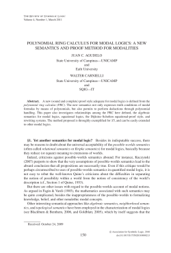 polynomial ring calculus for modal logics: a new - (CLE)