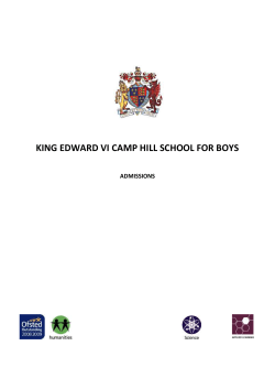 Prospectus Admissions 2016 - King Edward VI Camp Hill School for