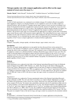 Nitrogen uptake rate with compost application and its effect on the
