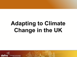 Adapting to Climate Change in the UK