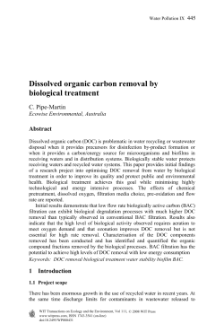 Dissolved organic carbon removal by biological treatment