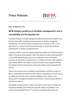 BIFM releases guidance on facilities management`s role in
