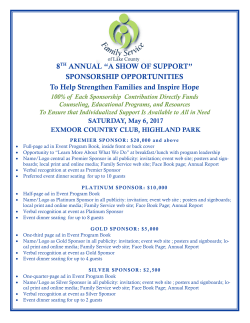 8TH ANNUAL “A SHOW OF SUPPORT” SPONSORSHIP