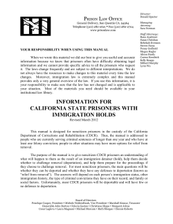 information for california state prisoners with immigration holds