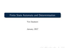 Finite State Automata and Determinisation