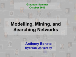 Models of the web graph - Department of Mathematics