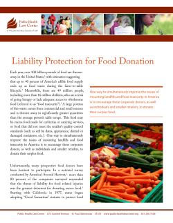 Liability Protection for Food Donation