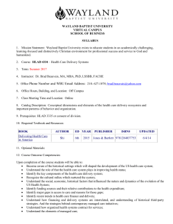 Health Care Delivery Systems