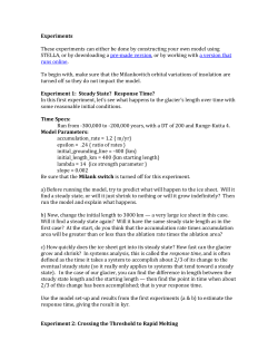 Ice Sheet Experiment..
