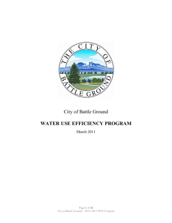 City of Battle Ground WATER USE EFFICIENCY PROGRAM
