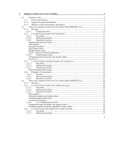 1 3. MODELS FOR COUNT OUTCOMES