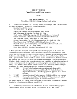 CIE DIVISION 6 Photobiology and Photochemistry