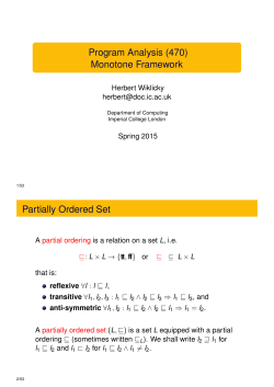 Monotone Framework Partially Ordered Set