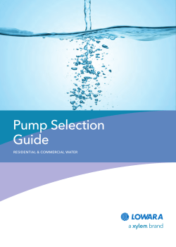 Pump Selection Guide - Brown Brothers Engineers