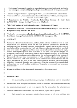 Evaluation of heavy metals associate to congenital malformation
