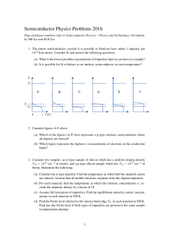 Semiconductor Physics Problems 2016