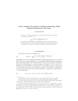 A New, Harder Proof That Continuous Functions