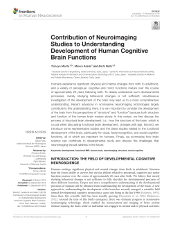 Contribution of Neuroimaging Studies to