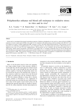 Polyphenolics enhance red blood cell resistance to