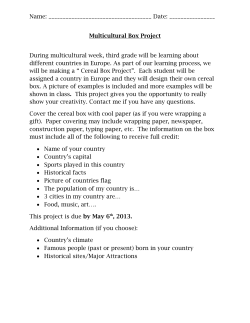 Here is how the cereal box project will be assessed