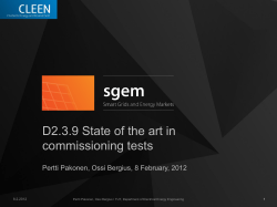 State of the art in commissioning tests