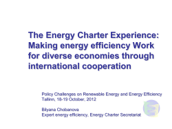 The Energy Charter Experience: Making Energy Efficiency