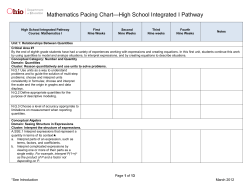 Mathematics Pacing Chart&mdash;High School Integrated I Pathway High