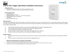 Z-Wave Plus Toggle Light Switch Installation Instructions
