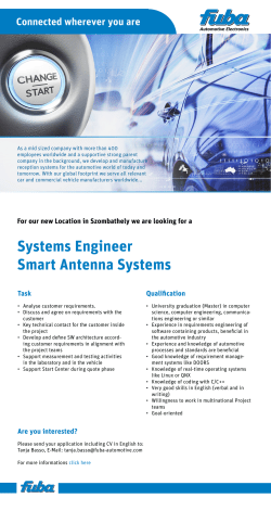 Systems Engineer Smart Antenna Systems