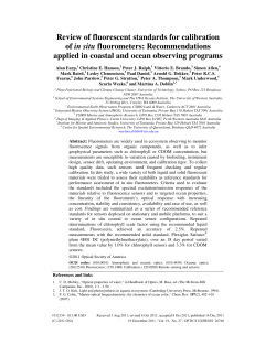 Review of fluorescent standards for calibration of