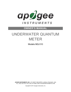 Owner`s Manual - Apogee Instruments