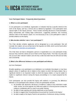 Core Participant FAQs - The Independent Inquiry into Child Sexual