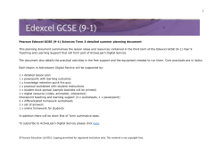 Pearson Edexcel GCSE (9-1) Sciences Term 3 detailed summer