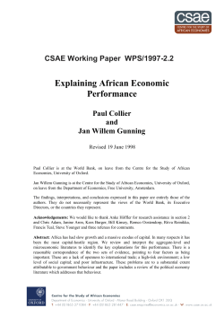 Explaining African Economic Performance