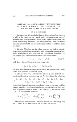 NOTE ON AN ASSOCIATIVE DISTRIBUTIVE