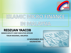 Islamic Micro-Finance in Malaysia. Redzuan Yaacob