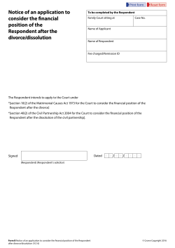 Form B - Notice of an application to consider the financial position of