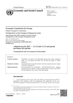 Scope of special provision 363 and 1.1.3.1 (b)