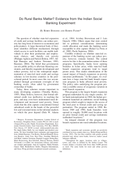 Do Rural Banks Matter? - Department of Economics