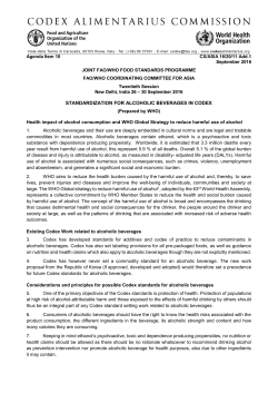 STANDARDIZATION FOR ALCOHOLIC BEVERAGES IN CODEX