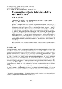 Chirospecific synthesis - International Union of Pure and Applied