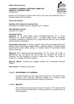 8 March 2010 - Rother District Council