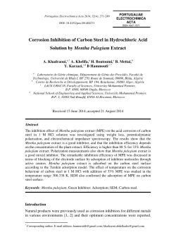 Corrosion Inhibition of Carbon Steel in Hydrochloric Acid Solution by
