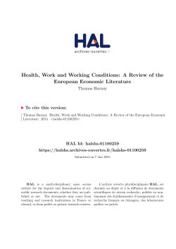 Health, Work and Working Conditions: A Review of the