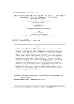 The Constrained Shortest Path Problem