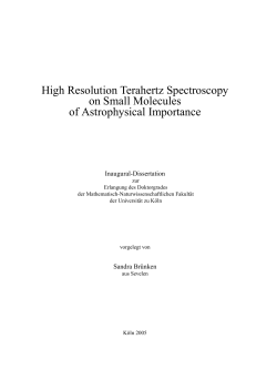 High Resolution Terahertz Spectroscopy on Small Molecules of