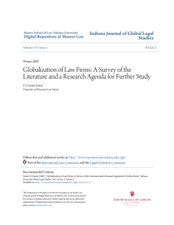 Globalization of Law Firms - Digital Repository @ Maurer Law